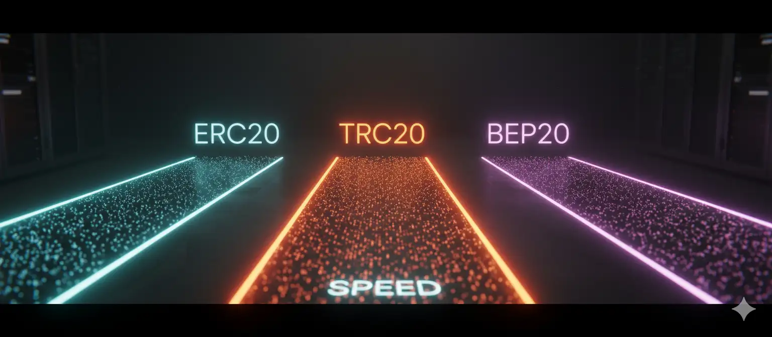 Crypto Network Selection Interface: TRC-20 Highlighted
