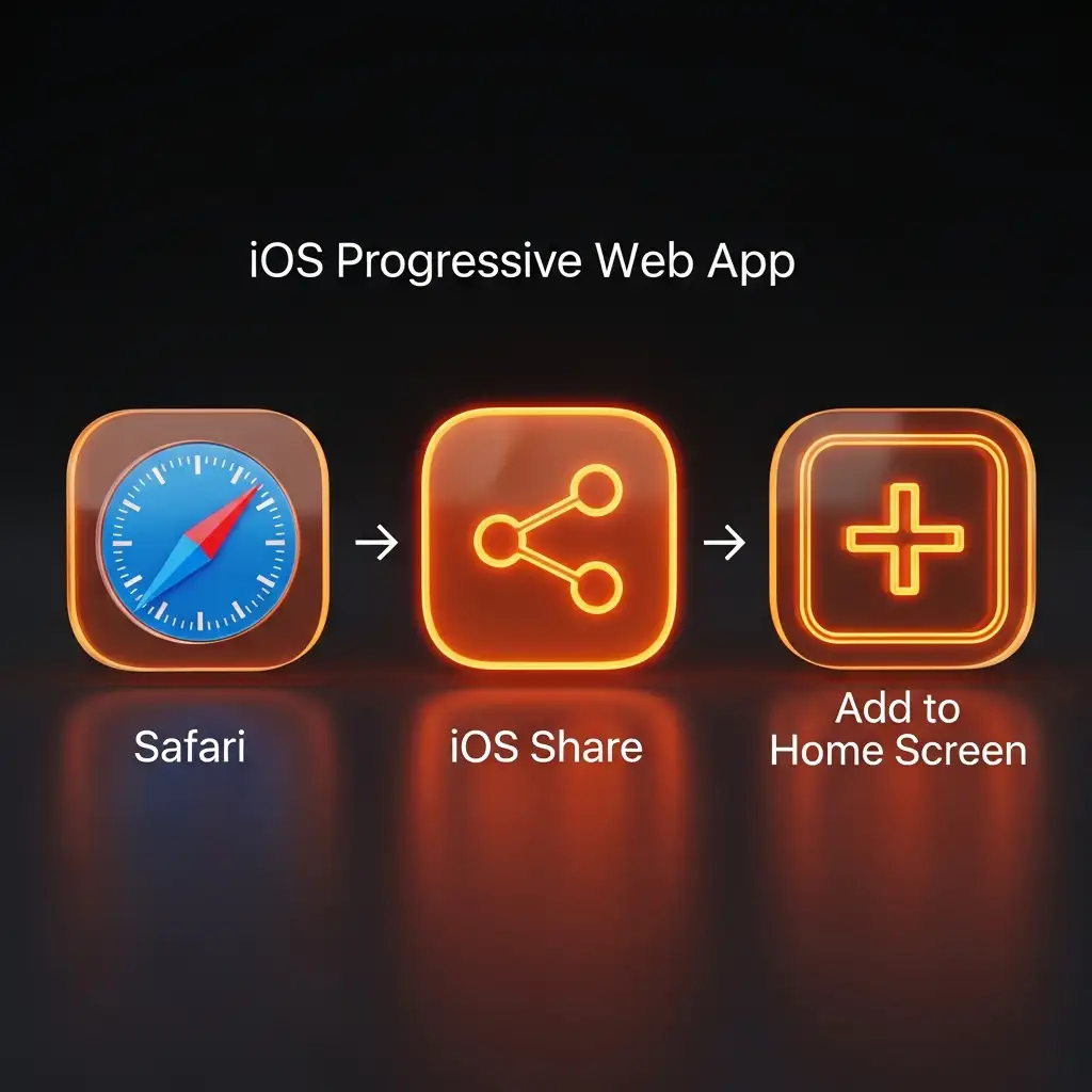 iOS PWA Installation Steps: Safari -> Share -> Add to Home