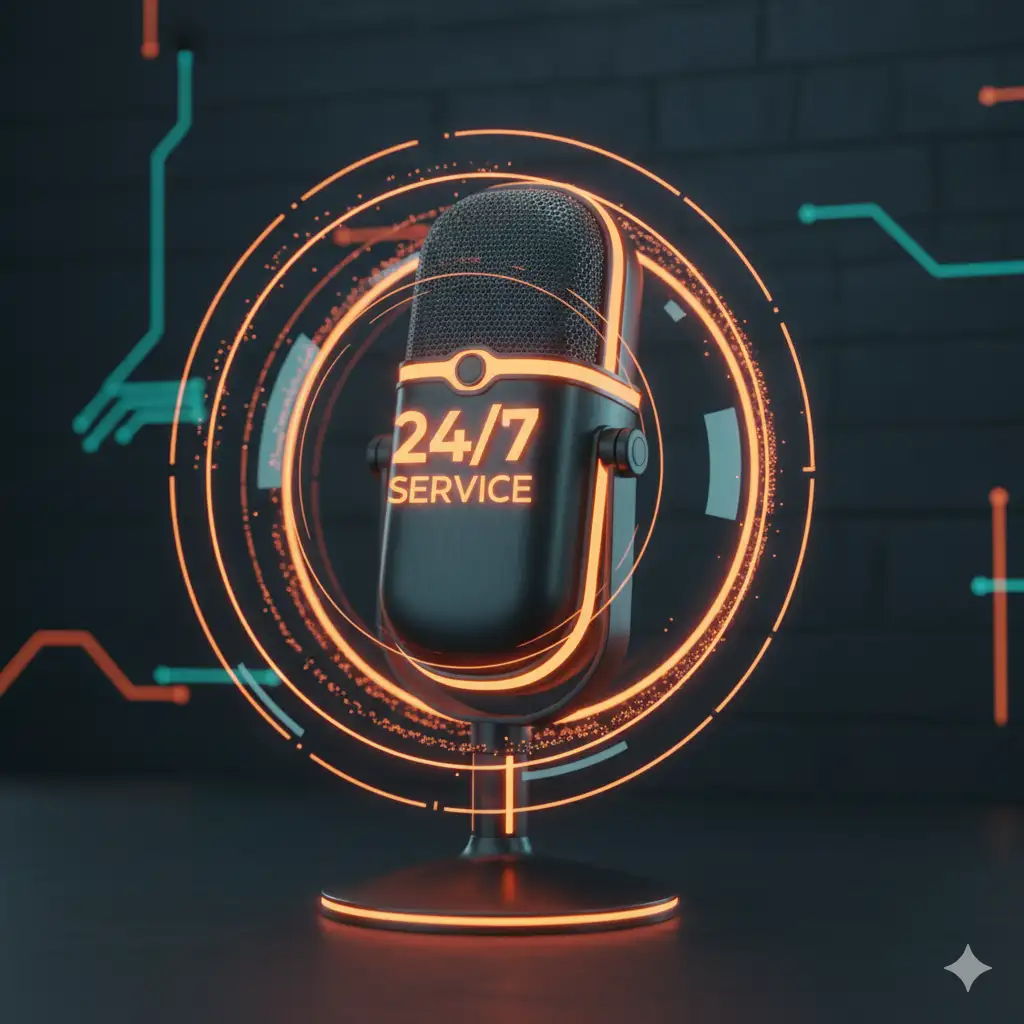 24/7 Support Microphone and Service Visualization