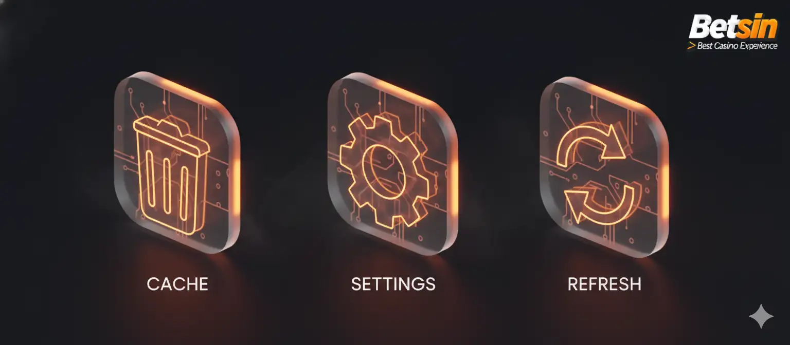 Troubleshooting Icons: Cache, Settings, Refresh